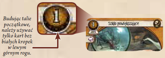 Przykład karty z białymi kropkami